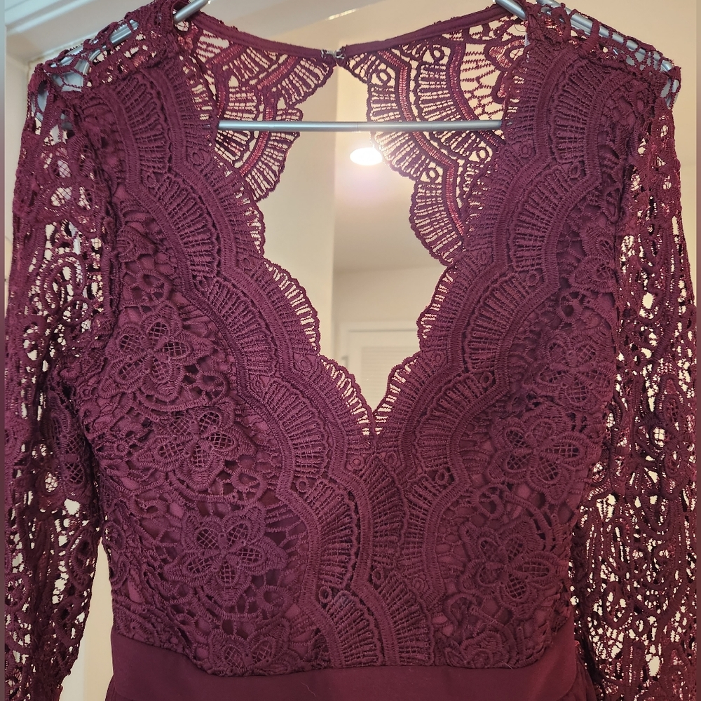 Lulu's Burgendy Bridesmaid Dress